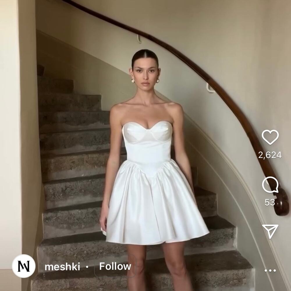 Meshki White Strapless Mini Dress - Picture 3 of 8